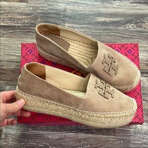 Tory Burch Beige Espadrille Loafers